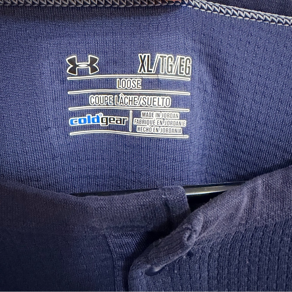 Under Armour Dark Blue ColdGear Henley Men’s XL - Picture 2 of 4